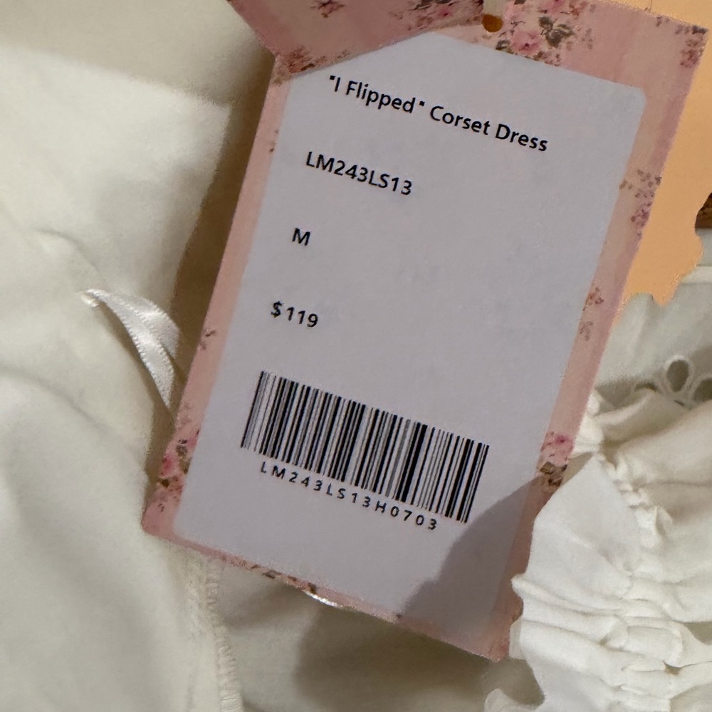 Lacemade "I Flipped" White Ivory Cottagecore Dress size Medium - Picture 8 of 13